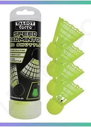 Волани talbot led replacement жовті 4 шт в тубі для бадмінтону з світлодіодом для гри у спідмінтон sku_490181