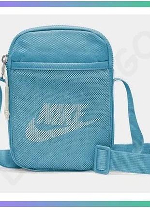 Сумка на плече nike nk heritage s crossbody 1l голубая 18x13x3 см для повседневного использования sku_ba5871-407