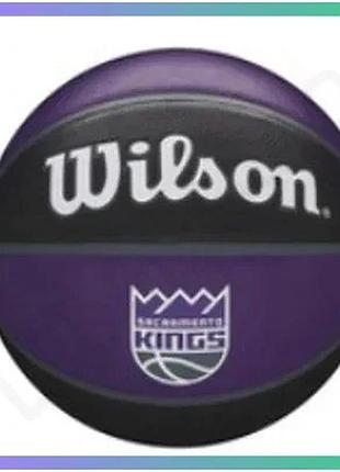 Баскетбольный мяч wilson nba team tribute sac kings размер 7 для игры в зале и на улице sku_wtb1300xbsac