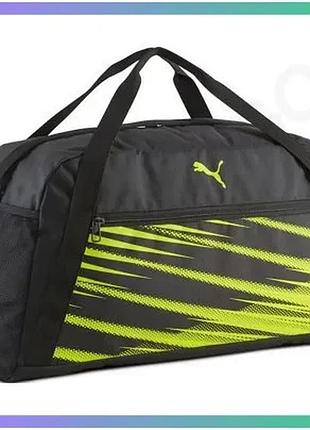 Сумка puma attacanto sports bag m 41l черная желтая 41 литр для спорта и фитнеса 55х28х27 см sku_091630-04