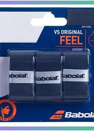 Обмотка babolat vs original x 3 чорна тенісна намотка для ракетки унісекс 70% поліуретан 20% еластан 1 sku_653040-105
