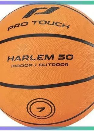 Баскетбольний м'яч pro touch harlem 50 чорно-помаранчевий для активного відпочинку унісекс для гри в б sku_80975474
