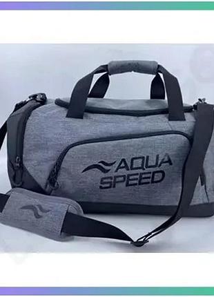 Спортивна сумка aqua speed l 43л сірий чорний 55x26x30 см унісекс для активного відпочинку та спорту sku_141-37