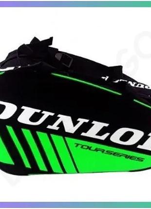 Сумка для падел тенісу dunlop чорна зелена унісекс для спорту падел тенісу 54*30*20 см поліестер sku_623852