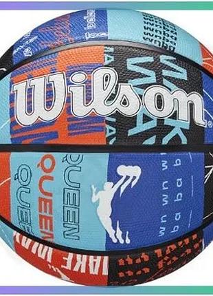 Баскетбольний м'яч wilson wnba heir dna bskt синій/оранжевий розмір 6 для жінок для гри в баскетбол sku_wz3009201xb6