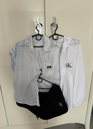 Костюм шоти футболка чорна біла рубашка коротким вітровка літній келвін великого спортивний