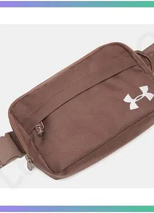 Сумка на пояс under armour essential wb xbody 2l коричнева водостійка з rfid-блокуванням для чоловіків sku_1378418-230