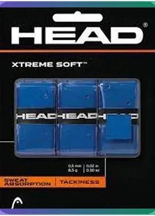Обмотка head xtreme soft grip overwrap синяя для теннисной ракетки 3 шт для удобного хвата sku_285-104 blue