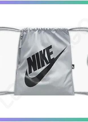 Рюкзак-мішок nike nk heritage drawstring 13l сірий 33х43 см унісекс спортивний рюкзак для повсякденног sku_dc4245-012