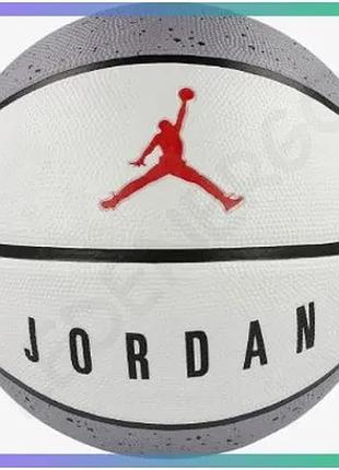 Баскетбольний м'яч nike jordan playground 2.0 гумовий сірий білий чорний червоний унісекс розмір 7 для sku_j.100.8255.049.07