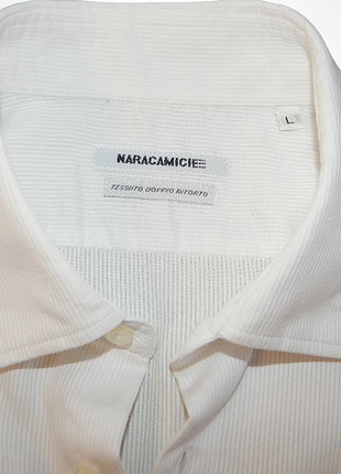 Біла сорочка з фактурної бавовни naracamicie