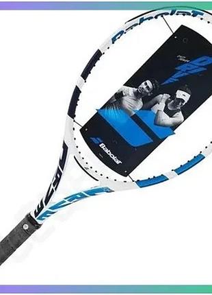 Ракетка babolat evo drive lite w біла синя легка тенісна ракетка для тренувань та аматорської гри sku_101454-153