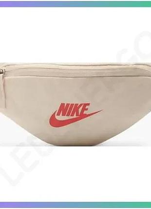 Сумка на пояс nike heritage s waistpack бежевий 1л для міського стилю унісекс 28x8x13 см sku_db0488-838