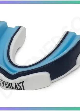 Капа для боксу everlast evergel біла темно-синя блакитна універсальна для захисту рота спортсменів sku_p00003603