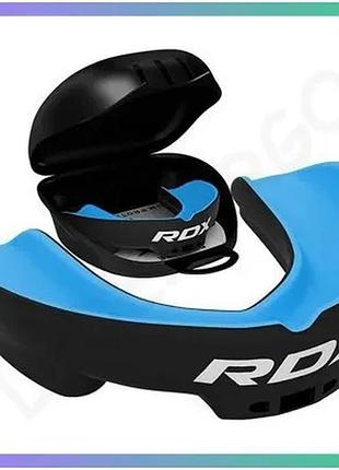 Капа rdx mouth guard adult чорна синя універсальна для боксу захист рота капа для спортсменів sku_ggs-3ua