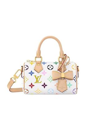 Сумочка мини louis x takashi murakami
nano speedy monogram white premium канвас натуральная кожа белая