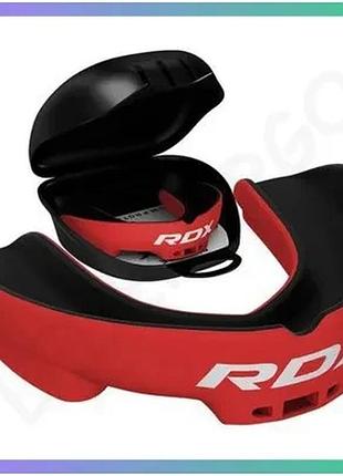Капа rdx червона чорна для дорослих gum shield захист рота для боксу унісекс molar tech sku_ggs-3rba