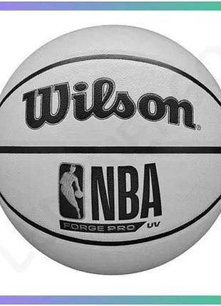 Баскетбольний м'яч wilson nba forge pro uv зелений композитна шкіра розмір 7 для гри у баскетбол sku_wz2016701xb7