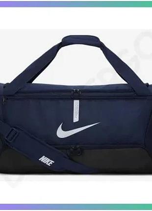 Спортивна сумка nike academy team m синя 60 л для тренувань з кишенями та відділенням для одягу 64х30х sku_cu8090-410