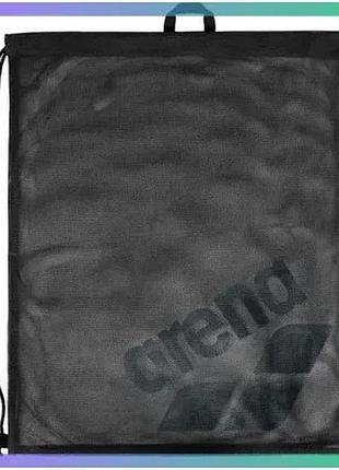 Сумка-мішок arena one go mesh bag 40l чорна для плавання переноска спорядження сітчаста конструкція sku_010240-100