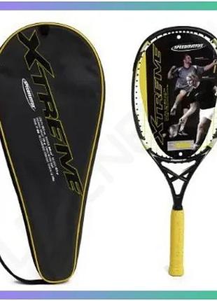 Ракетка для спідмінтону speedminton xtreme чорна 305 мм для гри на відкритому повітрі професійна ракет sku_400336