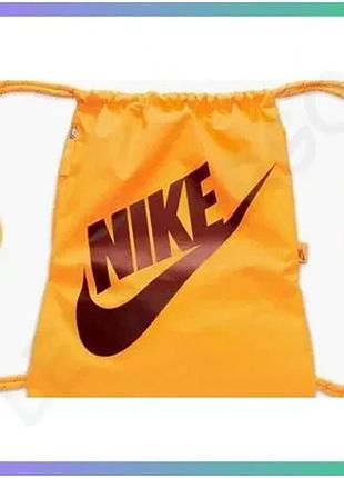 Рюкзак-мішок nike nk heritage drawstring 13l оранжевый для спорта и активного отдыха 33 х 43 см sku_dc4245-717