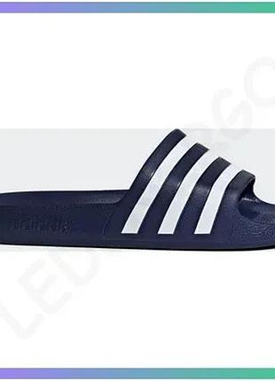 Шльопанці adidas adilette aqua темно-сині для відпочинку унісекс 47 1/3 29.3 см з м'якою підошвою sku_f35542