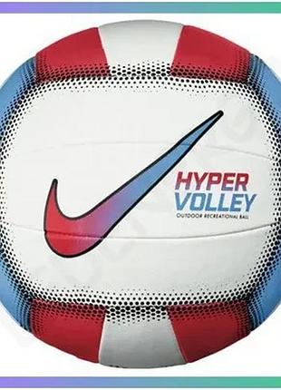 Волейбольний м'яч nike hypervolley 18p білий червоний синій розмір 5 для гри на будь-якому покритті sku_n.100.0701.982.05