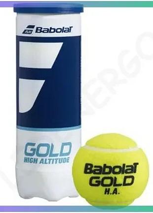 М'ячі для тенісу babolat gold high altitude 3 шт жовті для гри на великій висоті тенісні м'ячі sku_501053-113