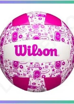 Волейбольный мяч wilson stamp vb фиолетово-белый размер 5 синтетическая кожа для игры в волейбол sku_wv4007503xbof