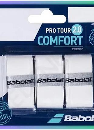 Обмотка babolat pro tour 2.0 біла 3 шт для тенісу поліуретанова унісекс для гри в теніс sku_653053-101