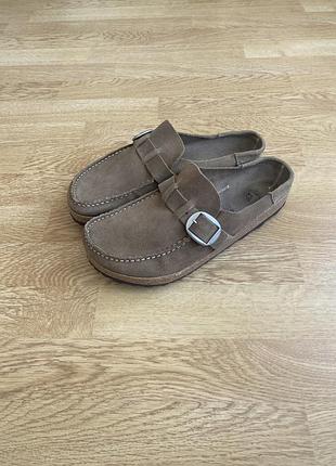 Оригинальные birkenstock buckley замшевые сабо шлепанцы из натуральной кожи