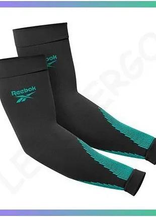 Компрессионные рукава reebok трикотажные черные l для фитнеса и бега эластичные рукава sku_rrsl-15035