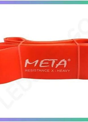 Силова гума-петля meta elastic power band x-heavy оранжева 8,3х208 см для фітнесу та реабілітації sku_4003000504