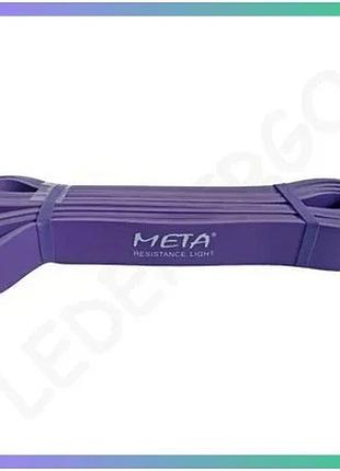Силова гумка-петля meta elastic power band light фіолетова 2,9х208 см для фітнесу та реабілітації sku_4003000501