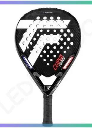 Ракетка для падл тенісу tecnifibre curva power чорна для дорослих унісекс м'яка eva карбонова ракетка sku_16curvao5