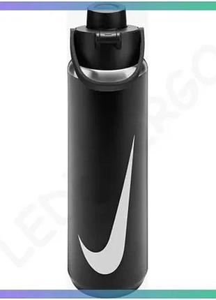Спортивная бутылка nike ss recharge chug bottle 709 мл черная для тренировок и походов sku_n.101.3799.091.24