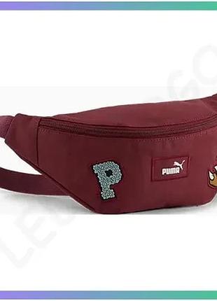 Сумка на пояс puma phase patch waist bag 2,2l бордовая для активного отдыха 31х9,5х12 см sku_091731-20