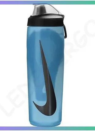 Пляшка для воды nike refuel locking 709 мл синяя черная для спорта и активного отдыха sku_n.100.7668.420.24