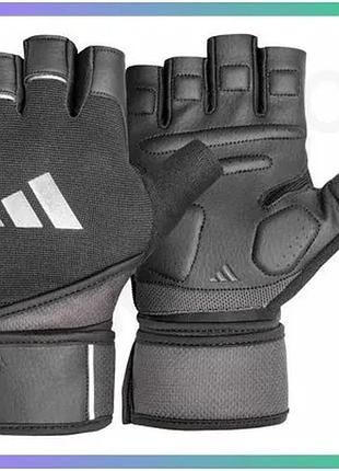 Рукавички для тренінгу adidas wrist wrap training gloves чорні xl спортивні рукавички унісекс для фітн sku_adgb-15054