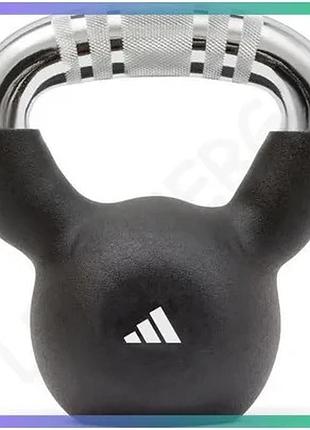 Гиря adidas kettlebell черная 4 кг чугунная с неопреновым покрытием для фитнеса и силовых тренировок sku_adwt-11504-nl