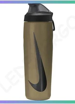 Пляшка nike refuel 709 мл золотистий чорний для спорту унісекс із клапаном для зручного зволоження sku_n.100.7668.728.24