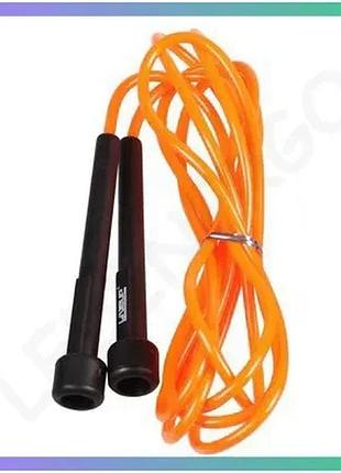 Скакалка liveup pvc jump rope чорна помаранчева для фітнесу 270 см універсальна для тренувань sku_ls3115-o