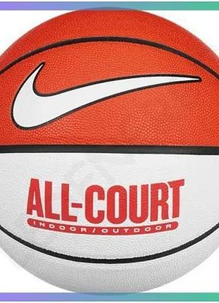 Баскетбольний м'яч nike everyday all court 8p помаранчевий білий розмір 7 для вулиці та залу sku_n.100.4369.187.07