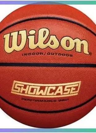 Баскетбольный мяч wilson showcase comp размер 6 коричневый композитная кожа для игры в помещении и на sku_wz2005701xb6