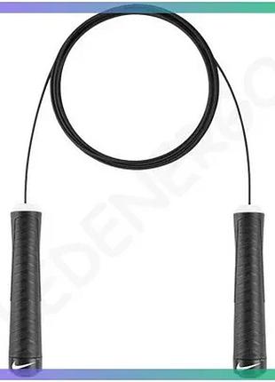 Скакалка обважена nike fundamental weighted rope чорна для тренувань унісекс з регульованою довжиною ш sku_n.100.0751.010.ns