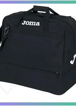 Спортивна сумка joma training iii чорна 48х49х29 см для футболу унісекс з відділенням для взуття sku_400007.100