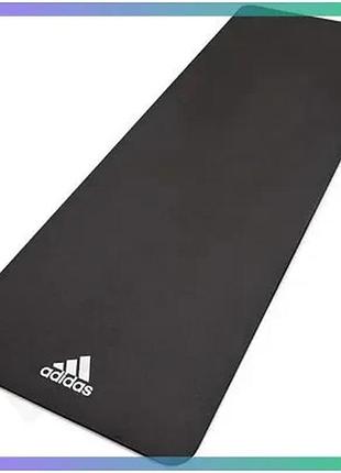 Килимок для йоги adidas yoga mat чорний 176х61х0,8 см нековзкий для йоги та пілатесу амортизаційний sku_adyg-10100bk