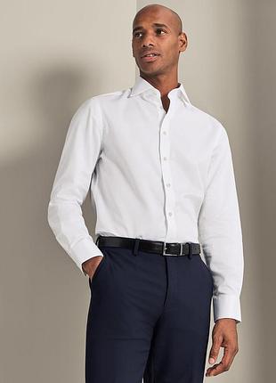 Класична  біла чоловіча сорочка 16 1/2 luxury twill extra slim fit non iron преміум бренд charles tyrwhitt