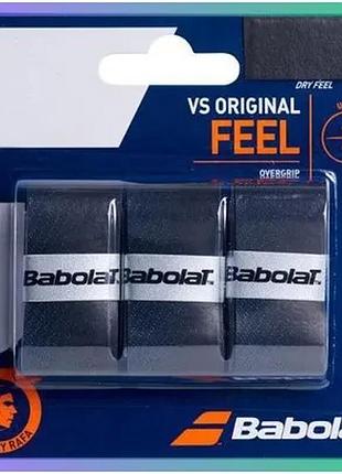 Обмотка babolat vs original x 3 чорна синя тенісна намотка для ракеток унісекс 70% поліуретан 20% елас sku_653040-146